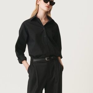 Zara Oversized Black Button Down Shirt